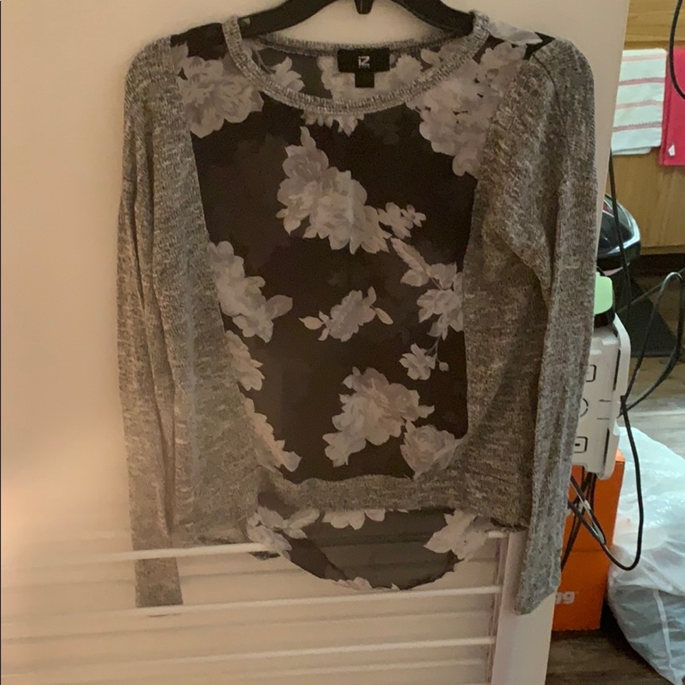 Floral see-through sweater